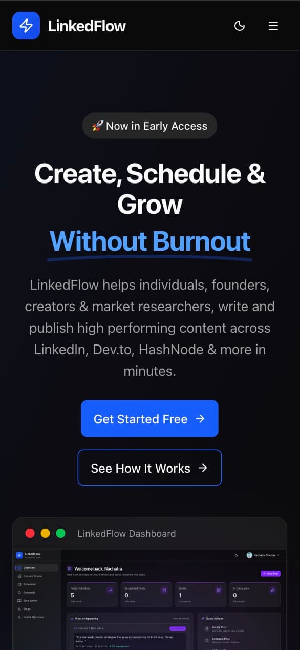 LinkedFlow on a phone